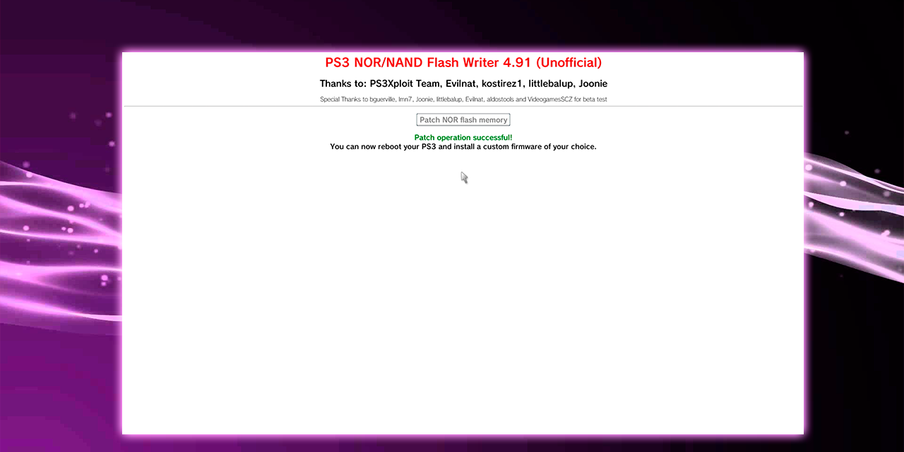 PS3Xploit FlashWriter para HFW 4.90.1 & 4.91.1