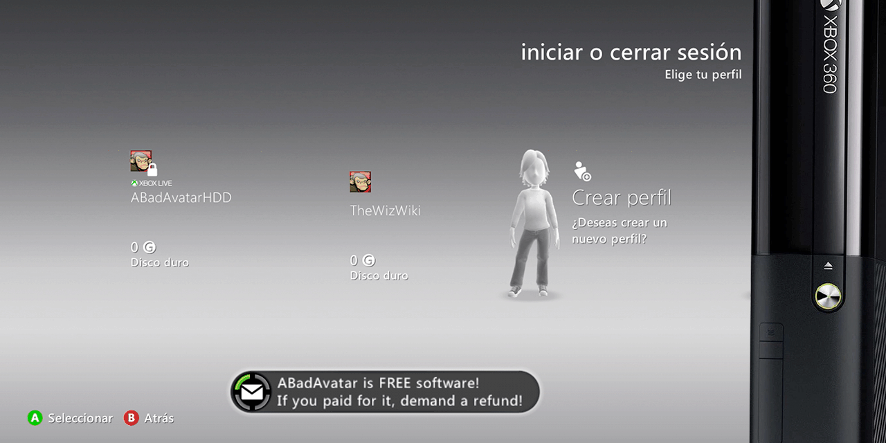 ABadAvatarHDD: Libera tu Xbox 360 desde el Disco Duro, ¡Sin USB!